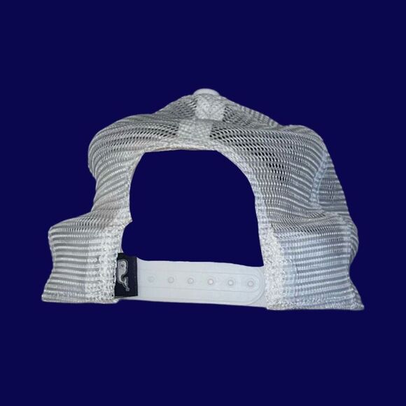 Vineyard Vines White Navy Whale Classic Logo SnapBack Trucker Hat - Picture 4 of 7